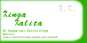 kinga kalita business card